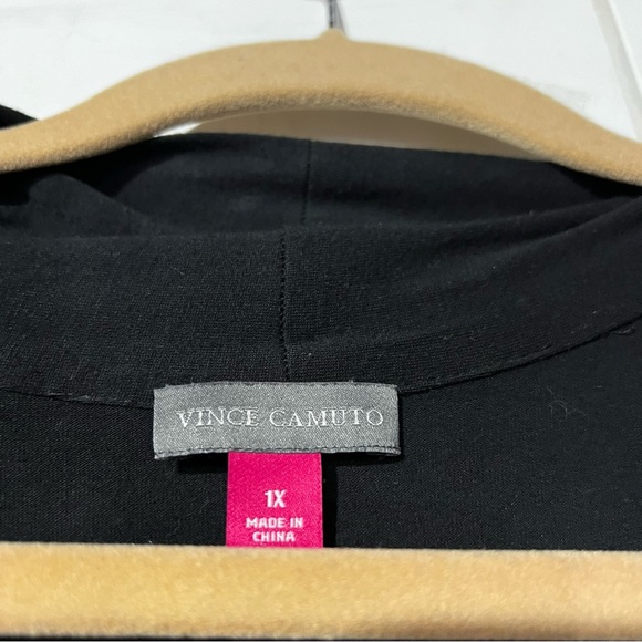 Vince Camuto Drape Open Front Lightweight Sweater Black Size 1X - Picture 3 of 6